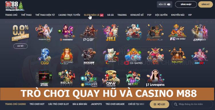 Slot quay hũ trò chơi bàn bài M88